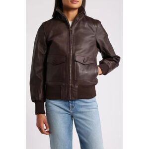 Schott NYC Women's Brown Leather Flight Jacket 2404W Size Medium